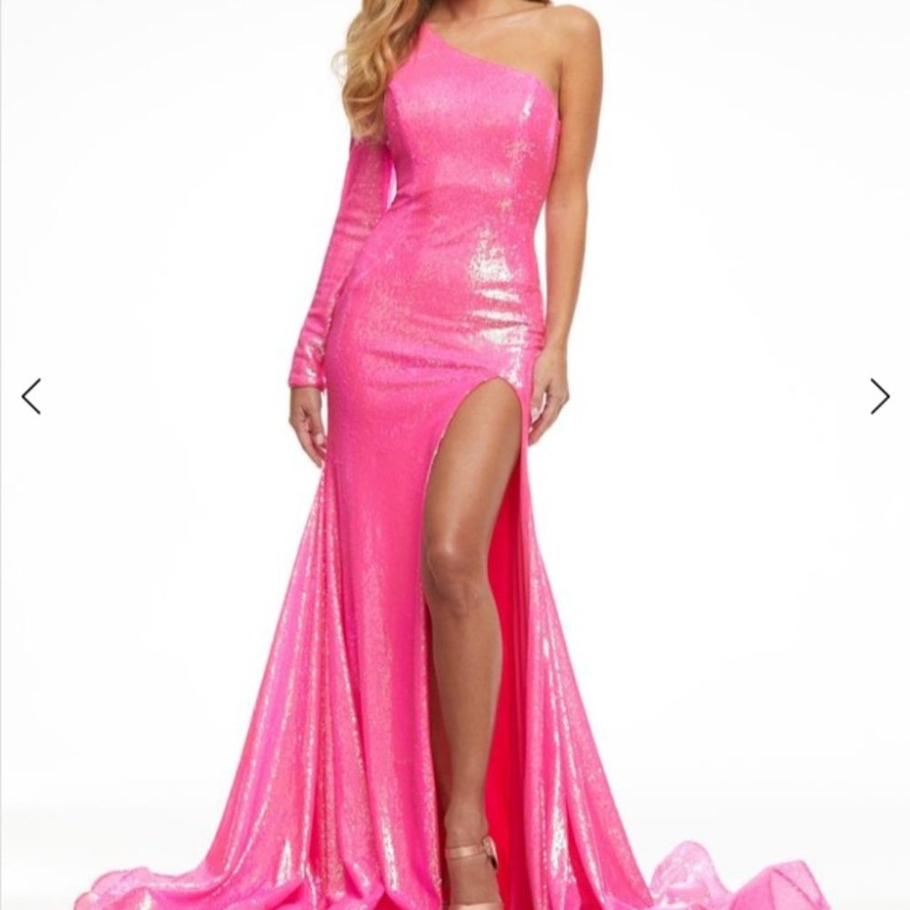 NWT Ashley Lauren Pink Sequin Gown